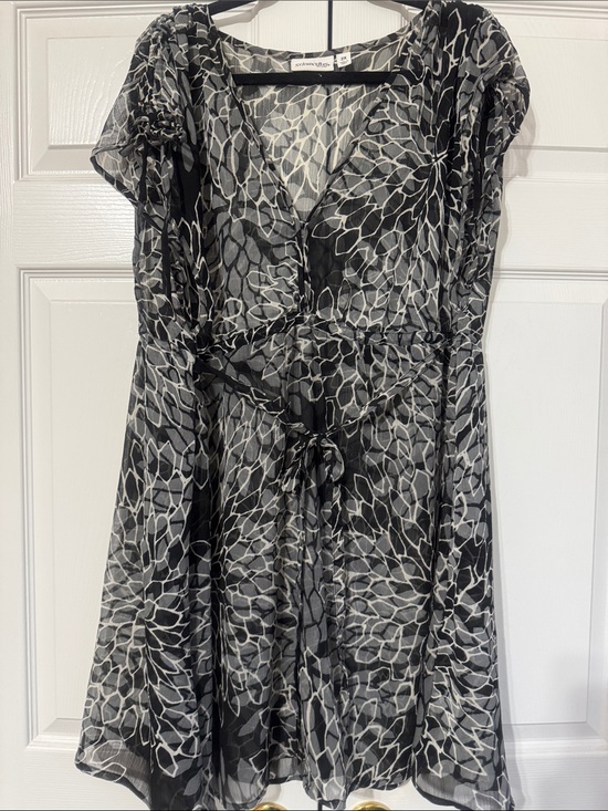 St. John's Bay Other - St John Bay Black & Gray Swim Coverup with Adjustable Tie Sleeves and Waist
